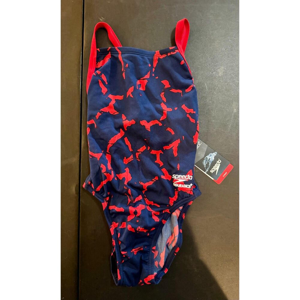 Speedo Wrack It Up Flyback One Piece Bathing Suit 22 Womens XXS Juniors S NWT